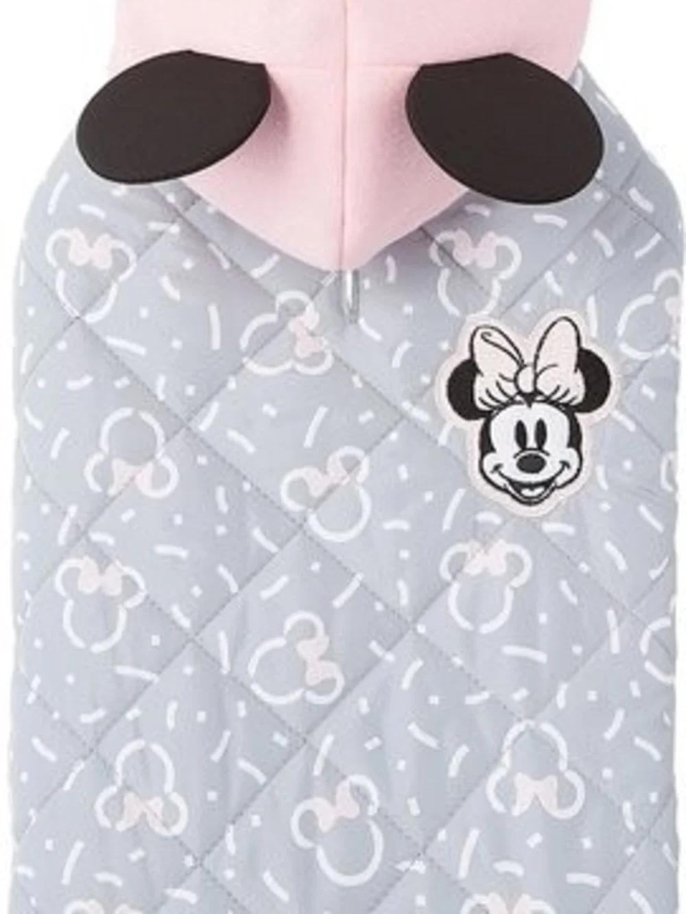Minnie Mouse Quilted Gray & Pink Dog Coat with Hood